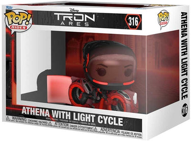Funko tron: ares pop! rides vinyl figure athena met light cycle 15 cm pop! figuur