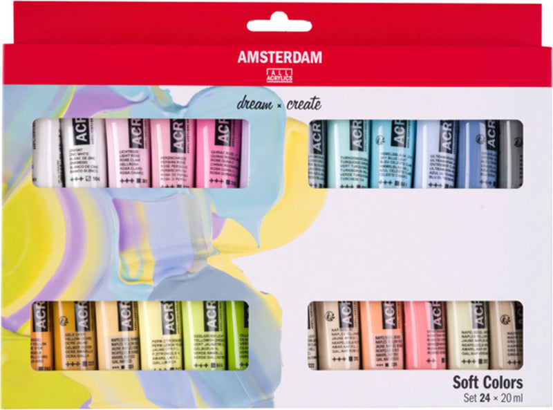 Afbeelding laden in galerijviewer, Amsterdam standaard series acrylverf zachte kleuren set 24 x 20ml
