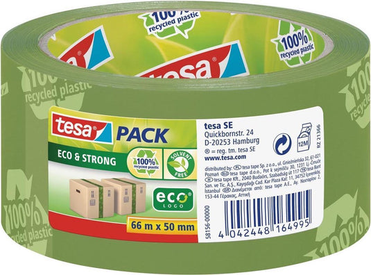 Tesa eco strong 58156-00000-00 pakband pack groen (l x b) 66 m x 50 mm 1 stuk(s)