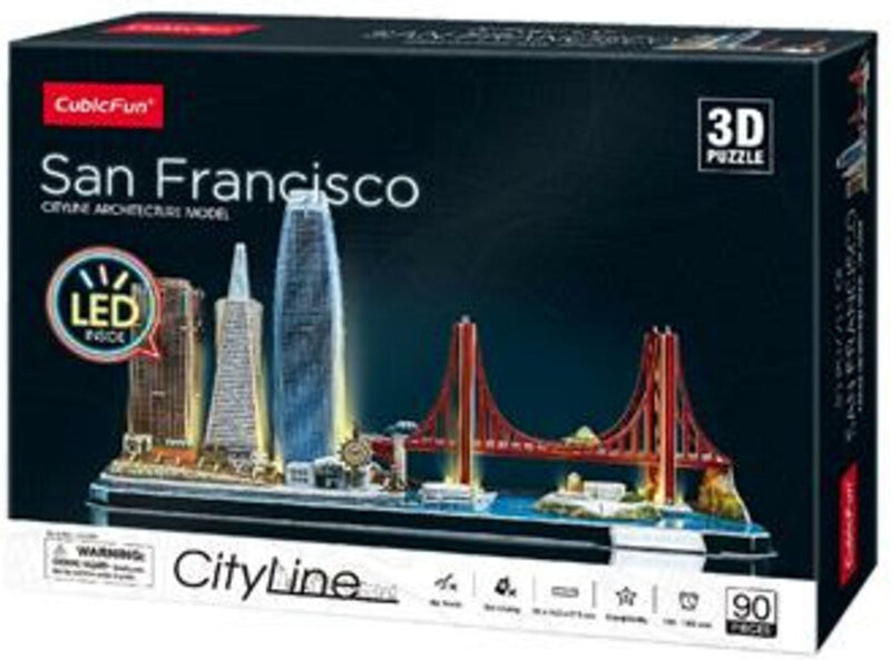 Afbeelding laden in galerijviewer, Cubic fun 3d puzzel city line san francisco met led verlichting
