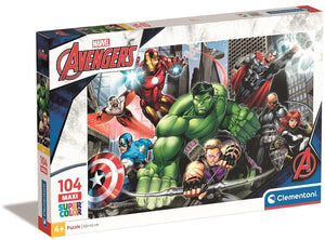 Clementoni legpuzzel super color maxi the avengers, 104st.