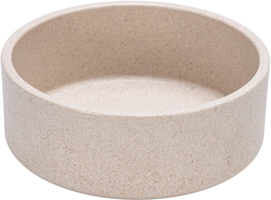 Designed by lotte noor voerbak hond - eetbak drinkbak - vaatwasserbestendig - bamboe - beige - 14 cm