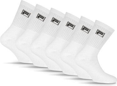 Fila tennis- sportsokken kleine logo - maat 35 38 - 6 pack - wit