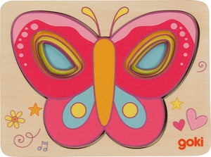 Goki houten lagenpuzzel vlinder