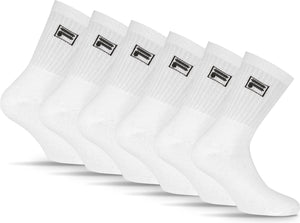 Fila tennis- sportsokken kleine logo - maat 39 42 - 6 pack - wit