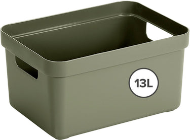 Sunware sigma home opbergbox 13l - 35x24.6x18.3 cm - donkergroen