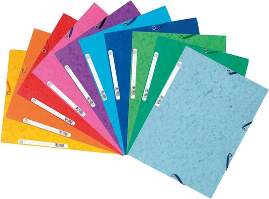 Exacompta elastomap 3 kleppen formaat a4 geassorteerde kleuren pak van 10