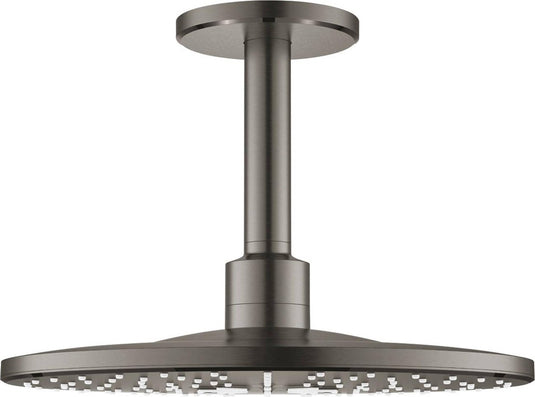 Grohe rainshower smartactive hoofddouche 31cm met plafondarm met 2 straalsoorten hard graphite geborsteld