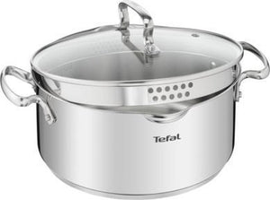 Tefal duetto+ kookpan - 24 -rond - roestvrijstaal