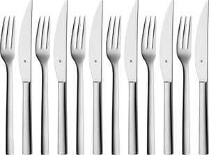 Wmf nuova steakbestek - 12-delig - rvs - voor steaks en gegrild vlees