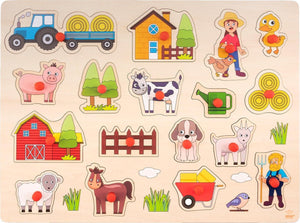 Engelhart noppenpuzzel boerderij xxl - 17st.