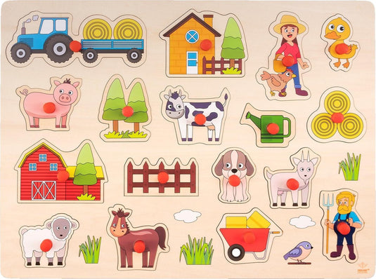 Engelhart noppenpuzzel boerderij xxl - 17st.