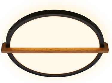 Briloner remsa - led plafonniére - plafondlamp met indirect licht - warm wit licht - 29 x 31,5 x 4 cm - zwart hout