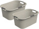 Rotho country wasmand - set van 2 - 40 ltr - beige