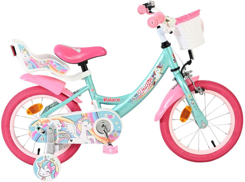 Afbeelding laden in galerijviewer, Volare unicorn kinderfiets - meisjes - 14 inch - groen
