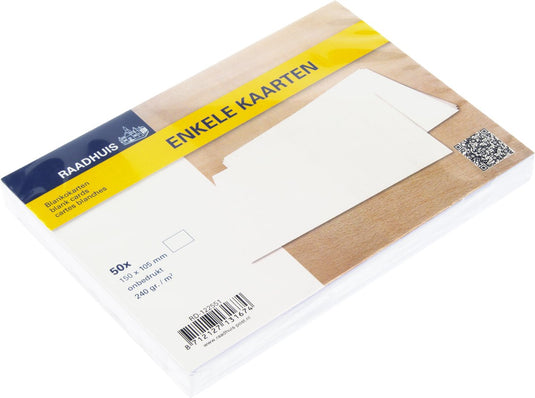 Kangaro enkele kaarten - 105 x 150mm - 240 grams - wit - 50 stuks