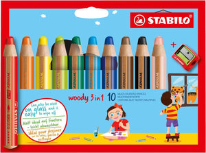 Stabilo woody 3in1 multitalent potloden - 10dlg. met puntenslijper