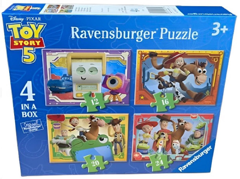 Laden Sie das Bild in Galerie -Viewer, Ravensburger – toy story 5 – kinderpuzzel – 4 in 1 box (12 16 20 24 stukjes)
