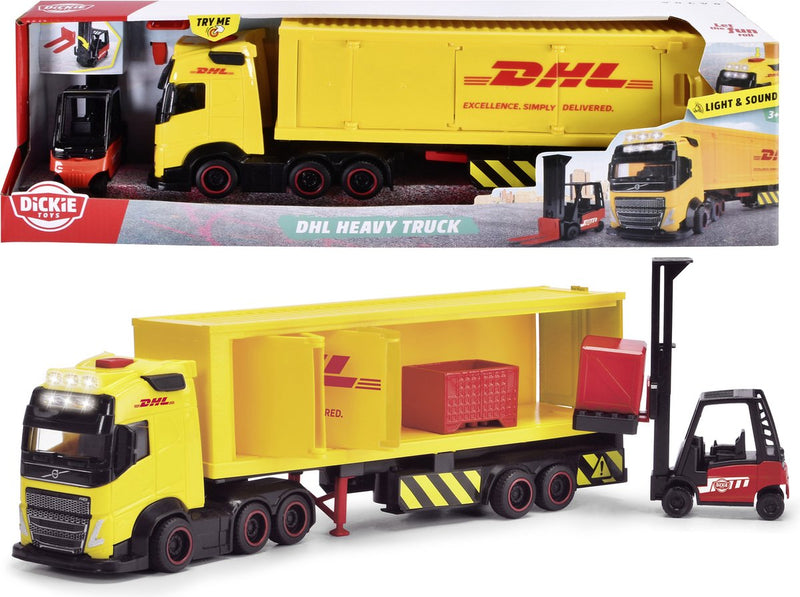 Laden Sie das Bild in Galerie -Viewer, Dickie toys - vrachtwagen volvo dhl truck - heftruck

