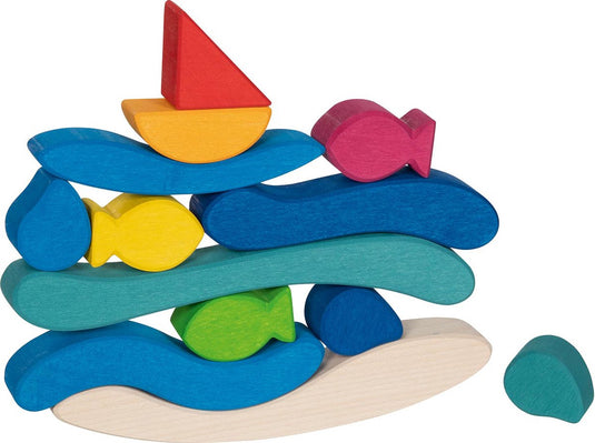 Goki bouwblokken - onderwater - 13 delen - hout - 3 jaar