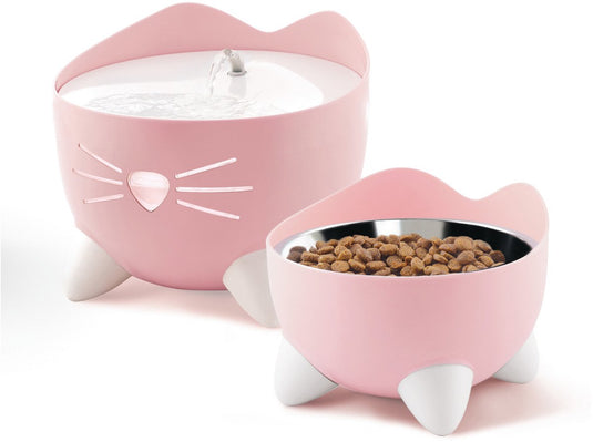 Catit pixi fountain combo kit - kattendrinkbak - pink wit