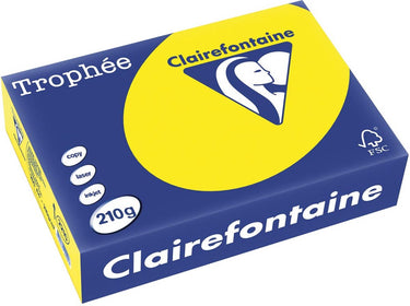 Clairefontaine trophée intens, gekleurd papier, a4, 210 g, 250 vel, zonnegeel
