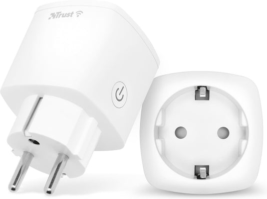 Trust smart wifi stekker duo pack – slimme stopcontacten – app spraakbesturing – energie besparend - wifi 2.4 ghz - 3000w - wit