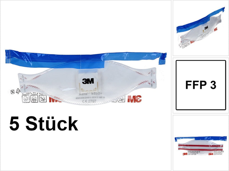 Laden Sie das Bild in Galerie -Viewer, 3m aura comfort cool flow stofmasker, ffp3, met ventiel, pak van 5 stuks
