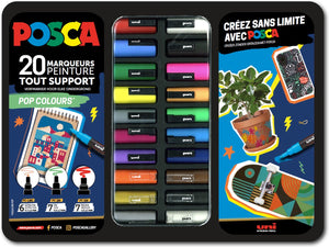 Posca uni uni verfmarker koffer pop colours 20 stuks