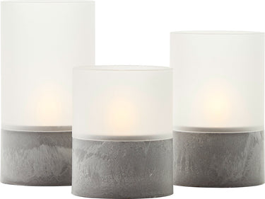 Brilliant bougie batterij - tafellamp - led - flickering candle light set - grijs wit - ip44