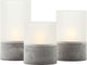 Brilliant bougie batterij - tafellamp - led - flickering candle light set - grijs wit - ip44