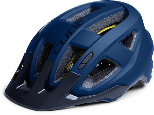 Cube fietshelm fleet - 52-57 cm - allround-helm - mips - 14 ventilatiegaten - snap 360 fit-systeem - x-lock-montagesysteem - verstelbaar - m - donkerblauw