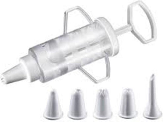 Westmark decoratiespuit, met 5 spuitmonden, inhoud: 100 ml, kunststof, doorzichtig wit, 30772270