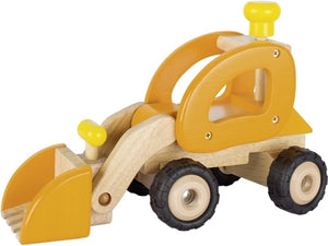 Goki houten voertuig - bulldozer - 28x12,5x19cm - met rubberen banden - 3 jaar