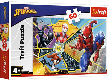 Trefl puzzel 60 stukjes - disney marvel spiderman avontuur.
