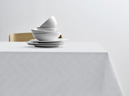 Södahl tiles damask tafelkleed 140 x 270 cm white
