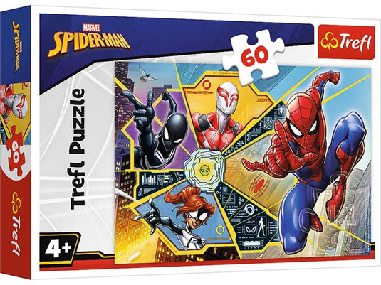 Trefl puzzel 60 stukjes - disney marvel spiderman avontuur.