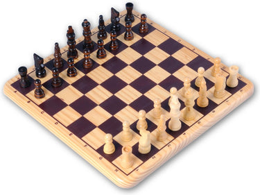 Engelhart schaakspel compleet– schaakstukken no.3 van gepolijst palmhout – inclusief bord 29 x 29 cm – stabiliteit luxe spelervaring -