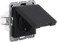 Q-link s-line contactdoos 1-voudig - randaarde - met klep - zwart