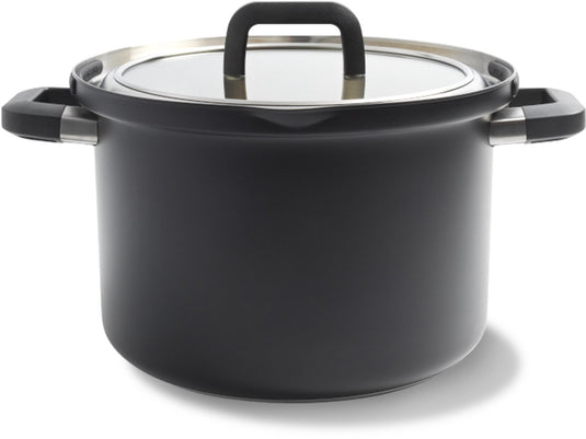 Bk flow cool black soeppan 24cm - 6,5l - rvs kookpan - inductie kookpan - ovenbestendig tot 160°c - koudgreep - met deksel - zwart