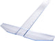 Aristo tekenhaak - lengte 75cm - mm cm inch schaalverdeling - glashelder plexiglas - met anti-slip noppen - ar-23177