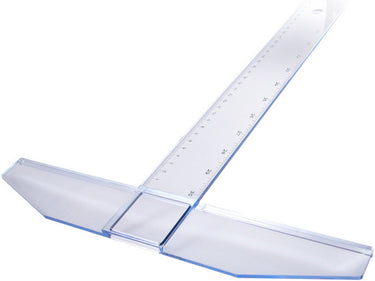 Aristo tekenhaak - lengte 75cm - mm cm inch schaalverdeling - glashelder plexiglas - met anti-slip noppen - ar-23177