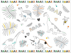 Folat kleurplaat placemat dino roars, 6st.