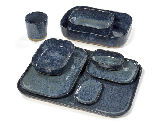 Serax - merci la nouvelle table - extra diep bord m - blauw grijs - 8 stuks