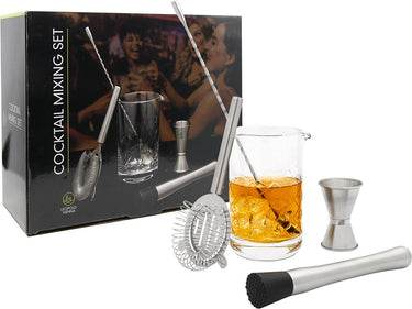 Leopold vienna - cocktail set 5-delig (mixglas, barlepel, stamper, pipet, strainer) - cadeau giftset