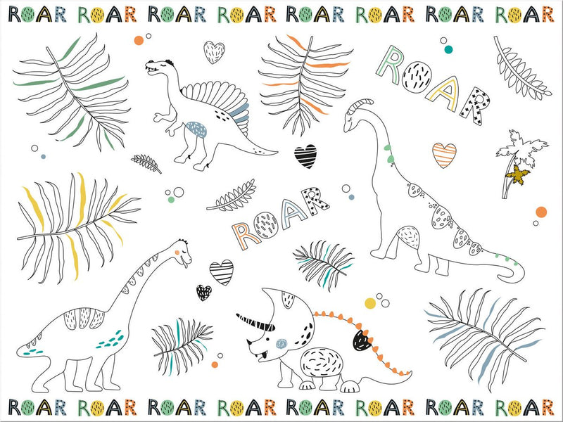 Afbeelding laden in galerijviewer, Folat kleurplaat placemat dino roars, 6st.

