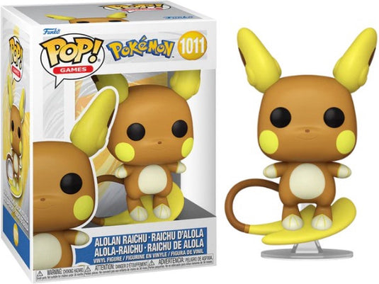 Funko pokémon alolan raichu - raichu d'alola - alola-raichu - raichu de alola vinylfiguur 1011 pop! meerkleurig