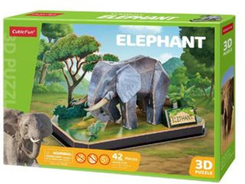 Afbeelding laden in galerijviewer, Cubic fun 3d puzzel olifant - 42 stukjes - geschikt voor kinderen vanaf 8 jaar
