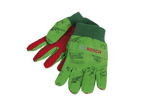 Klein toys bosch tuin handschoenen - 1 maat - vanaf 3 jaar - 90% ademend katoen - groen rood