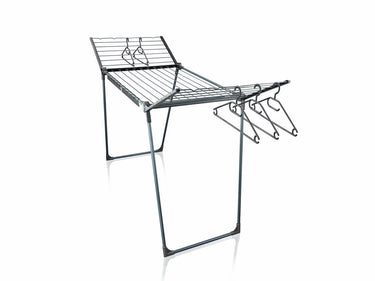 Leifheit droogrek pegasus 200 solid zwart - 20 m drooglengte - incl. houders voor klein wasgoed en 5 kledinghangers